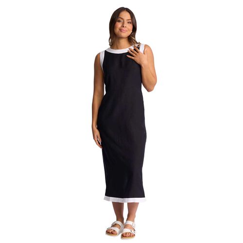 Vassalli Sleeveless Dress With Contrast Trim